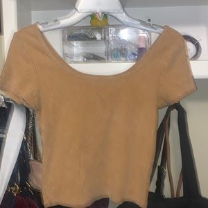 Faded yellow cropped shirt
